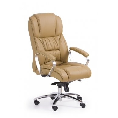 FOSTER light brown leather guide office chair on wheels