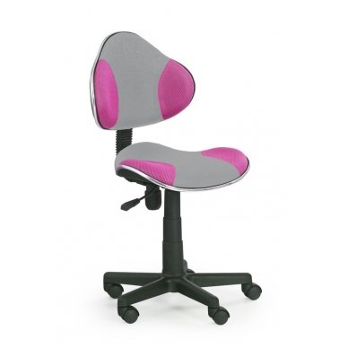 FLASH 2 pilkos / rožinės spalvos vaikiška kėdė su ratukais
