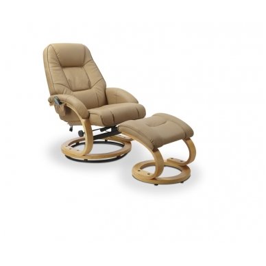 MATADOR smėlio spalvos kėdė su masažo ir šildymo funkcija