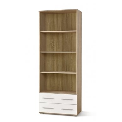 LIMA REG-3 sonoma oak / white showcase - shelf with drawers