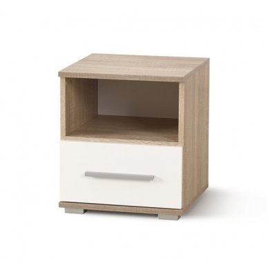 LIMA SN-1 sonoma oak / white bedside table with drawer