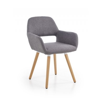 K283 pilka medinė kėdė