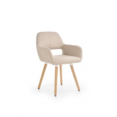 K283 smėlio spalvos medinė kėdė