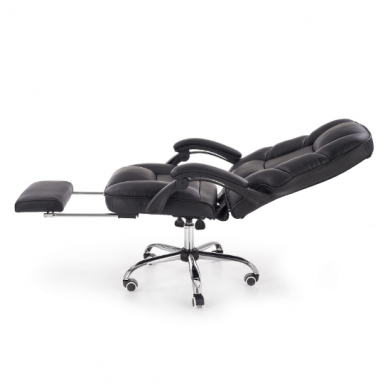 ALVIN black guide office chair on wheels and drop down footrest 10