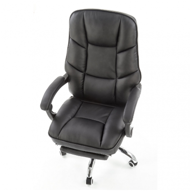 ALVIN black guide office chair on wheels and drop down footrest 3