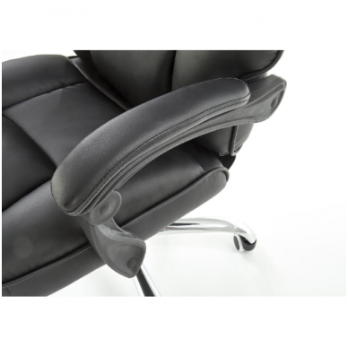 ALVIN black guide office chair on wheels and drop down footrest 7