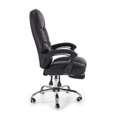 ALVIN black guide office chair on wheels and drop down footrest 9