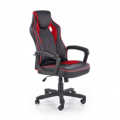 BAFFIN black / red colored guide office chair on wheels