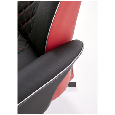 CAMARO black / red colored armchair with drop down footrest 10