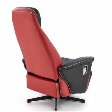 CAMARO black / red colored armchair with drop down footrest 11