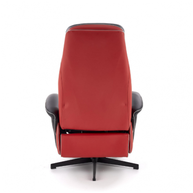 CAMARO black / red colored armchair with drop down footrest 3