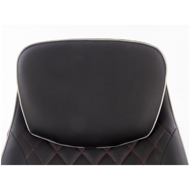 CAMARO black / red colored armchair with drop down footrest 6