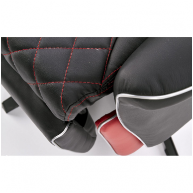 CAMARO black / red colored armchair with drop down footrest 9