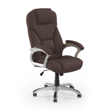 DESMOND dark brown colored guide office chair on wheels