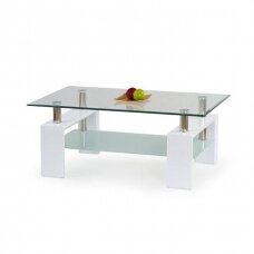 DIANA H white / lacquered colored glass coffee / magazine table