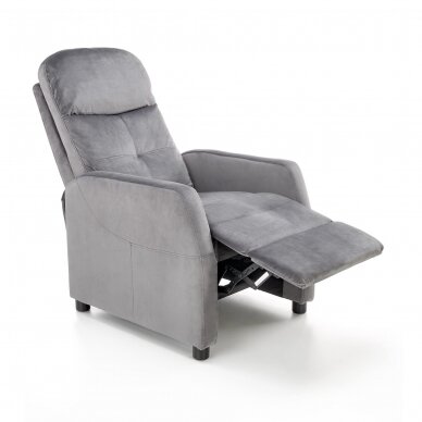 FELIPE 2 grey armchair with drop down footrest 2