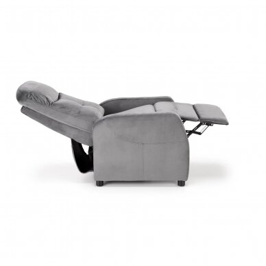 FELIPE 2 grey armchair with drop down footrest 3