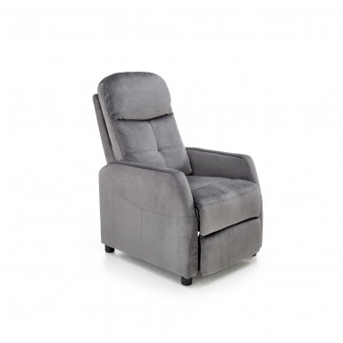 FELIPE 2 grey armchair with drop down footrest