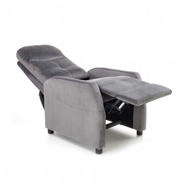 FELIPE 2 grey armchair with drop down footrest 4