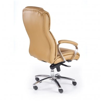 FOSTER light brown leather guide office chair on wheels 2