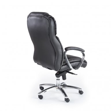 FOSTER black leather guide office chair on wheels 2