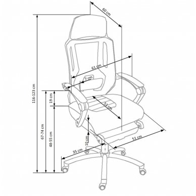 FREEMAN guide office chair on wheels and drop down footrest 10