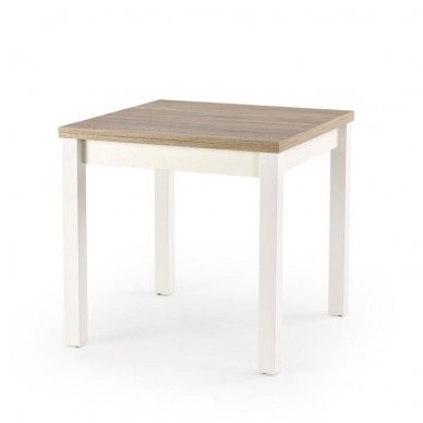 GRACJAN sonomos ąžuolo / baltos spalvos išskleidžiamas valgomojo stalas 4