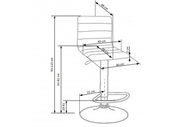H-21 black bar stool 2