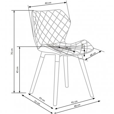 K277 pilka medinė kėdė 6