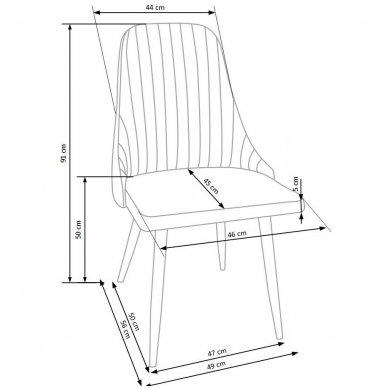 K285 smėlio spalvos metalinė kėdė 2