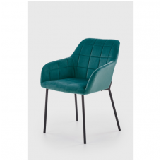 K305 tamsiai žalia metalinė kėdė