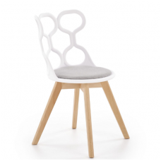 K308 baltos / pilkos spalvos medinė kėdė