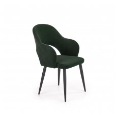 K364 tamsiai žalia metalinė kėdė