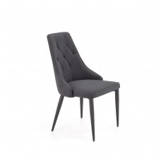 K365 tamsiai pilka metalinė kėdė