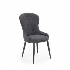K366 tamsiai pilka metalinė kėdė
