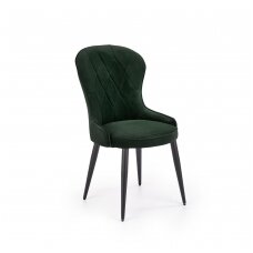 K366 tamsiai žalia metalinė kėdė
