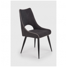 K369 tamsiai pilka metalinė kėdė