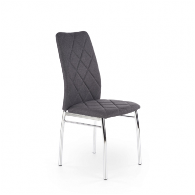 K309 tamsiai pilka metalinė kėdė