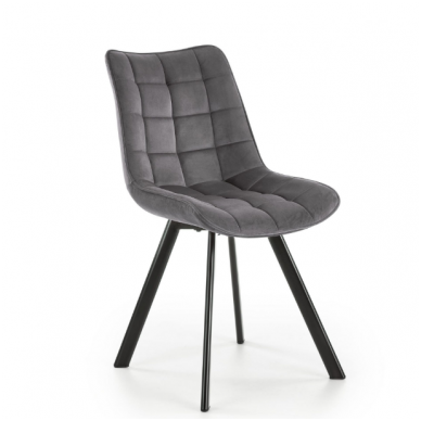 K332 tamsiai pilka metalinė kėdė