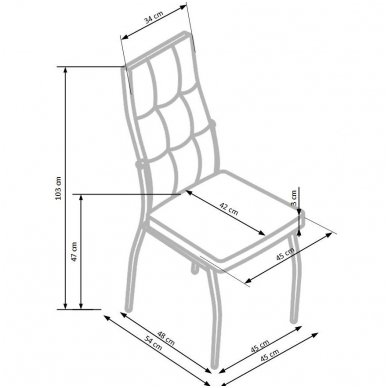 K334 pilka metalinė kėdė 9