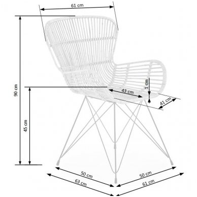 K335 natural rattan / metal chair 2
