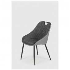 K412 tamsiai pilka metalinė kėdė