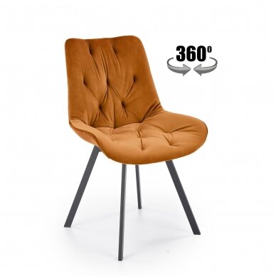 K519 металлический стул с функцией вращения циннамонового цвета