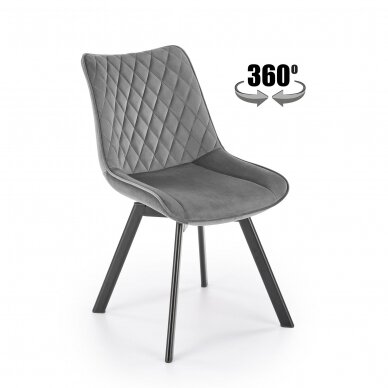 K520 серый металлический стул с функцией вращения