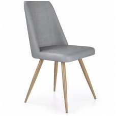 K214 pilka / medaus ąžuolo spalvos metalinė kėdė