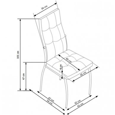 K209 balta metalinė kėdė 3