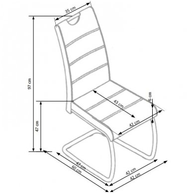 K211 pilka metalinė kėdė 3