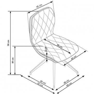 K237 ruda metalinė kėdė 3
