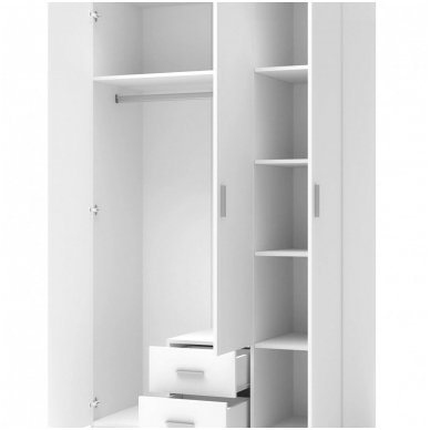LIMA S-3 белый трехдверный шкаф с ящиками