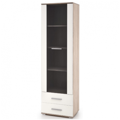 LIMA W-1 sonoma oak / white colored showcase with drawers